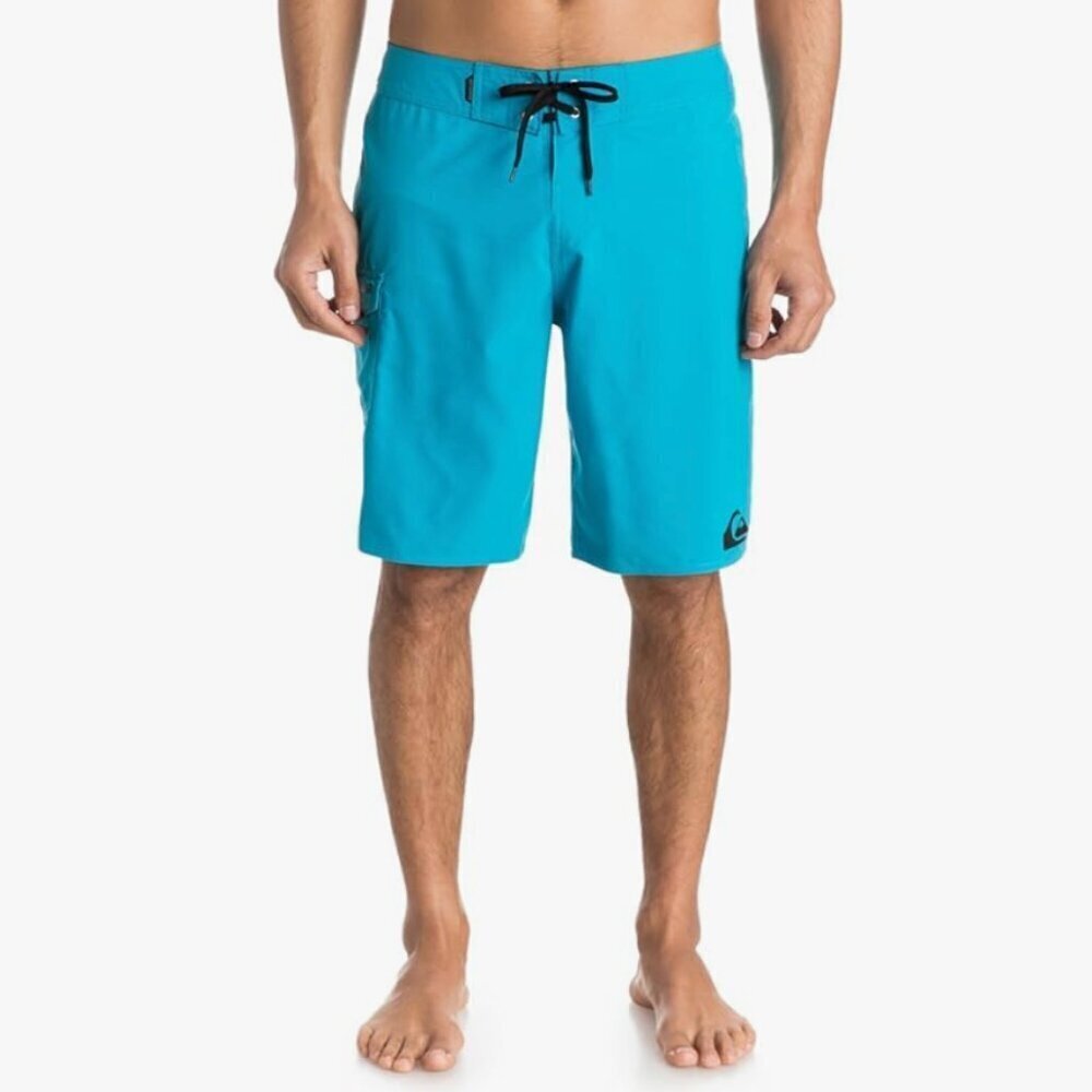 NWT $45 QUIKSILVER Boys Youth 19" Everyday Board Short Turquoise Blue Sz 28/14